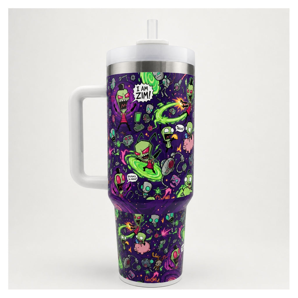 Tumbler 40oz Invader Zim diseño galáctico resistente