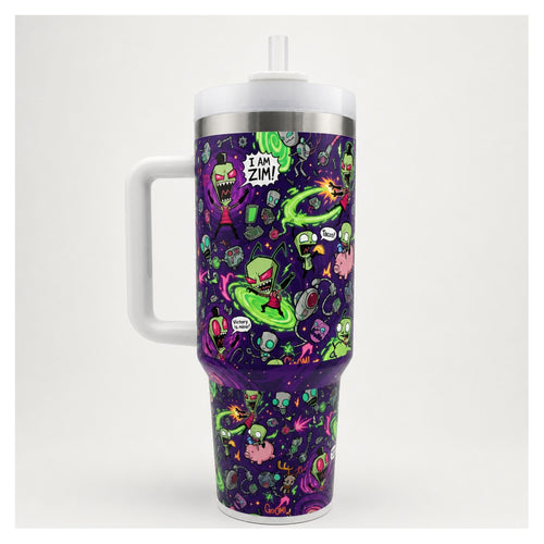 Tumbler 40oz Invader Zim diseño galáctico resistente