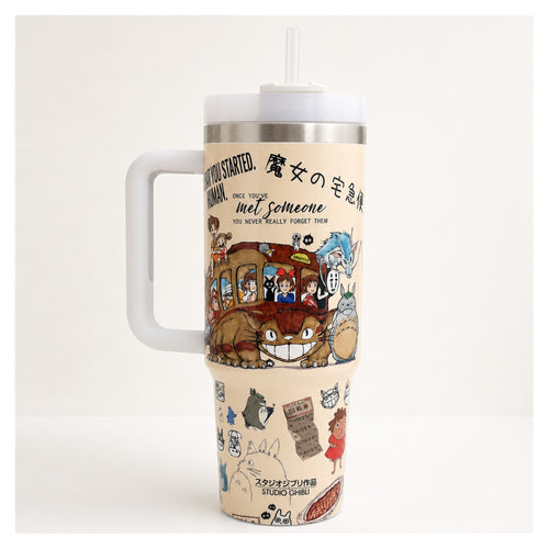 tumbler térmico 40 oz con asa diseño studio ghibli