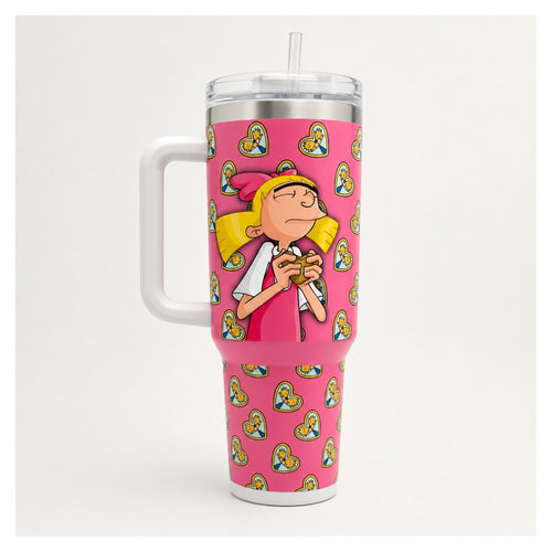 Tumbler hey arnold! helga 40oz diseño pink love con tapa