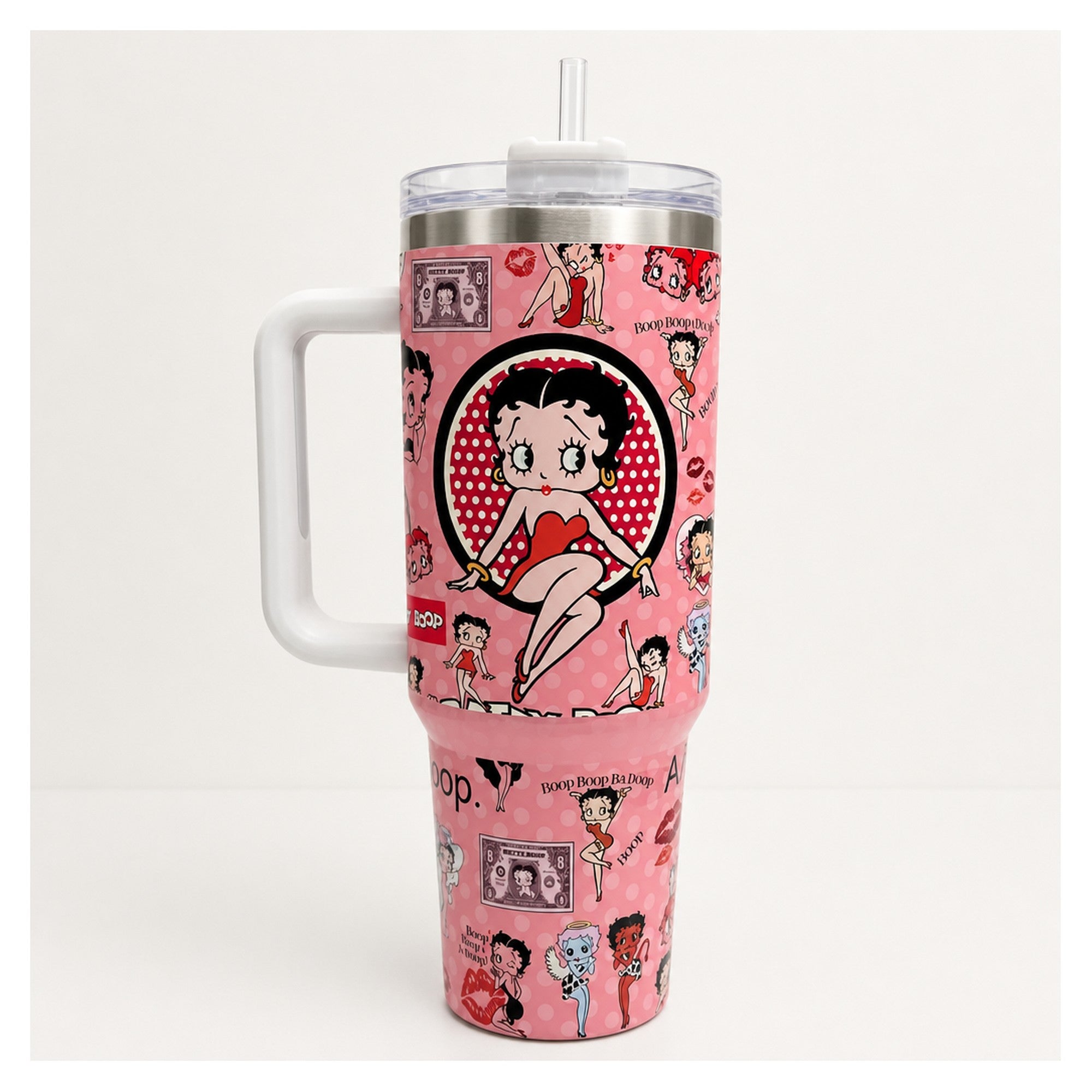 vaso térmico 40oz betty boop rosa acero doble pared