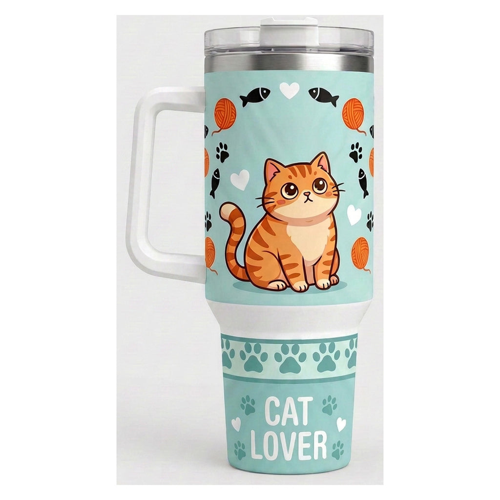 Vaso térmico tumbler 40 oz Gato Naranja Cat Lover