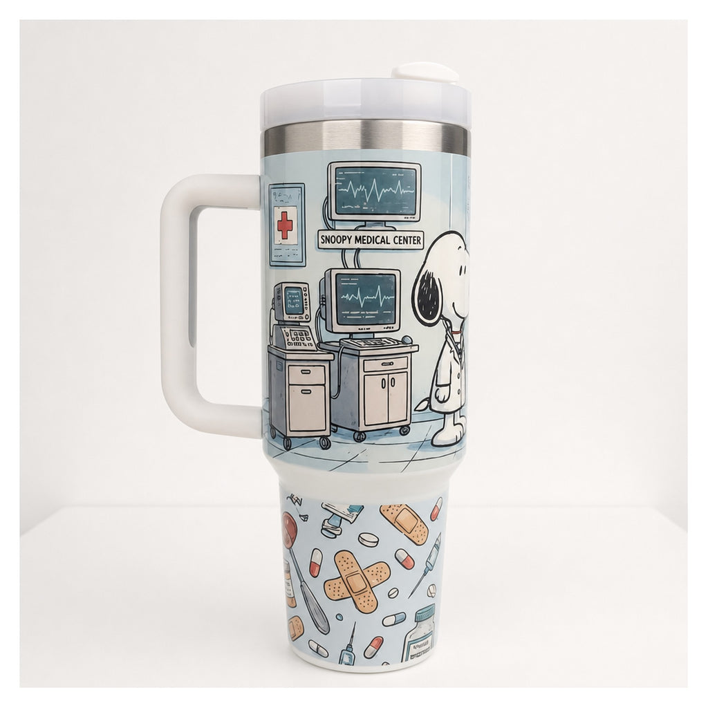 vaso térmico snoopy doctor 1.2 litros acero inoxidable