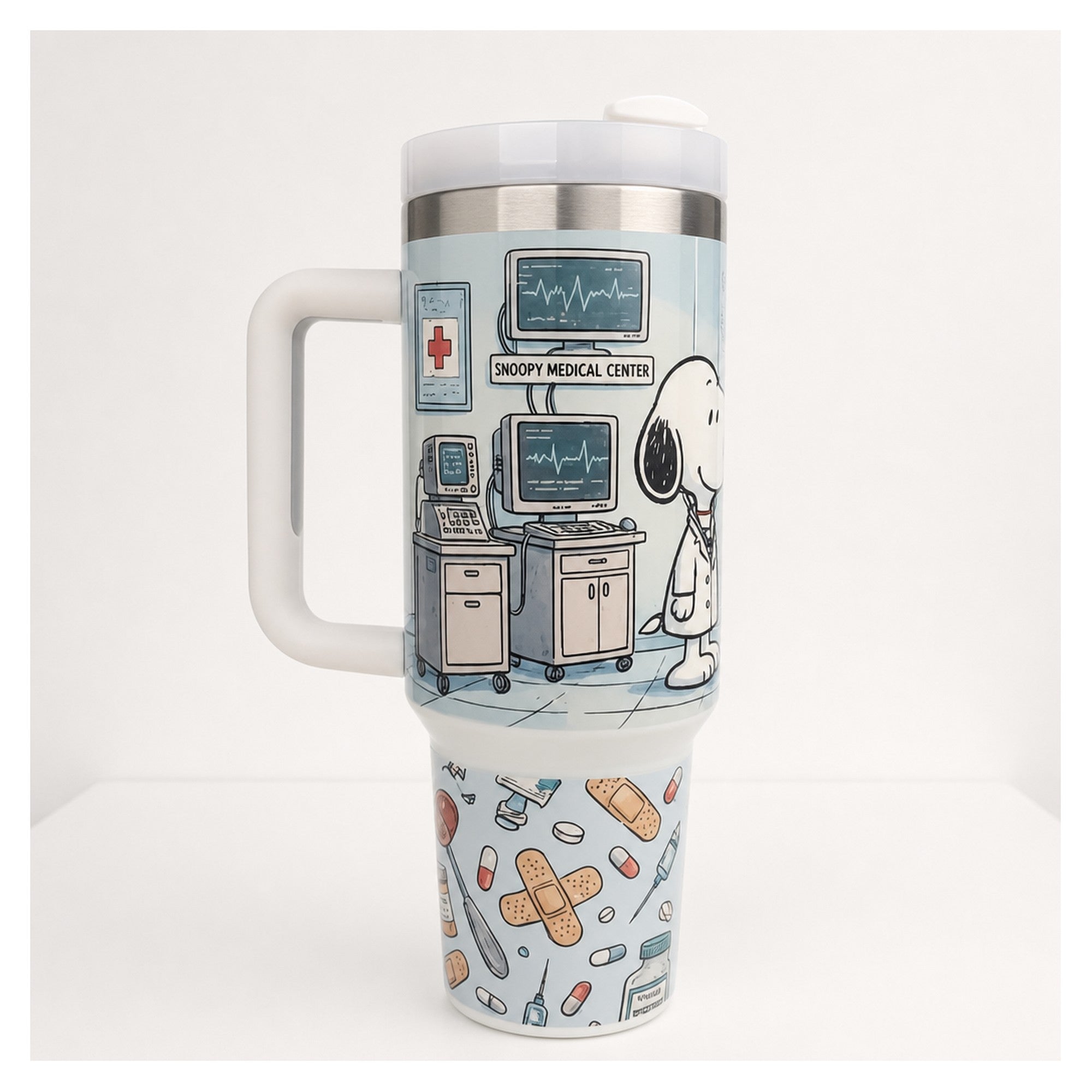 vaso térmico snoopy doctor 1.2 litros acero inoxidable