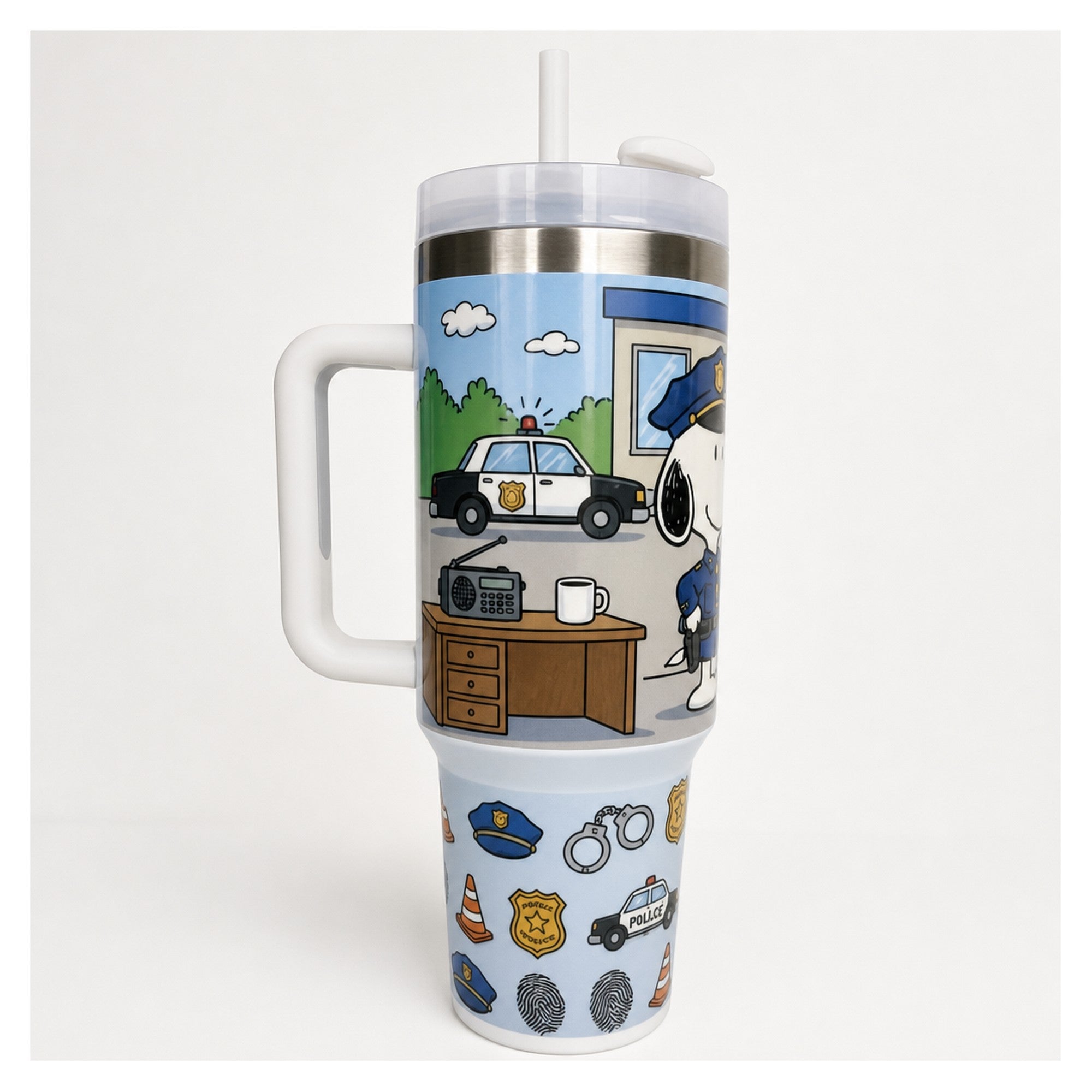 Vaso térmico snoopy policía 1,18 l, acero inoxidable