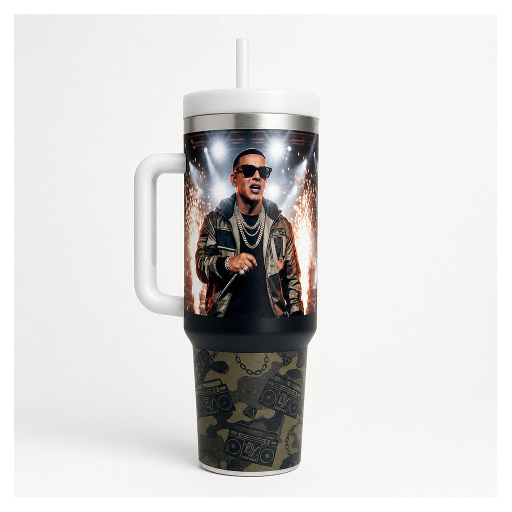 Vaso térmico daddy yankee 40oz con diseño reggaeton