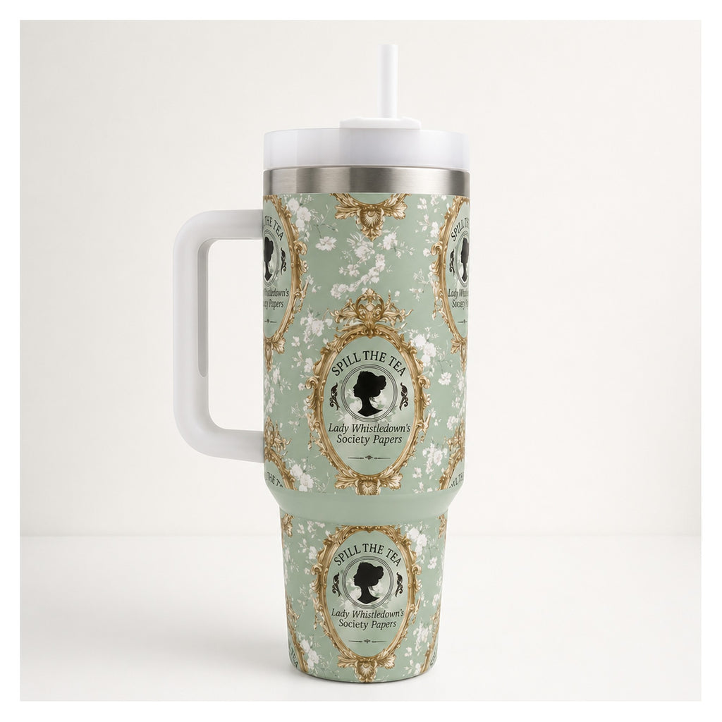 vaso térmico 40 oz bridgerton lady whistledown acero