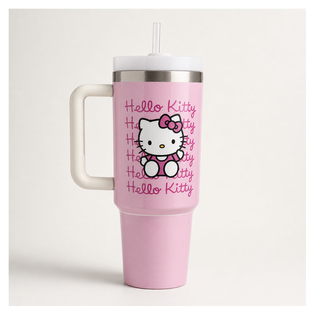 Vaso térmico hello kitty rosa con asa 400 ml