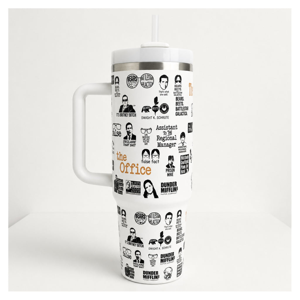 Vaso térmico the office 40oz con frases icónicas sublimadas