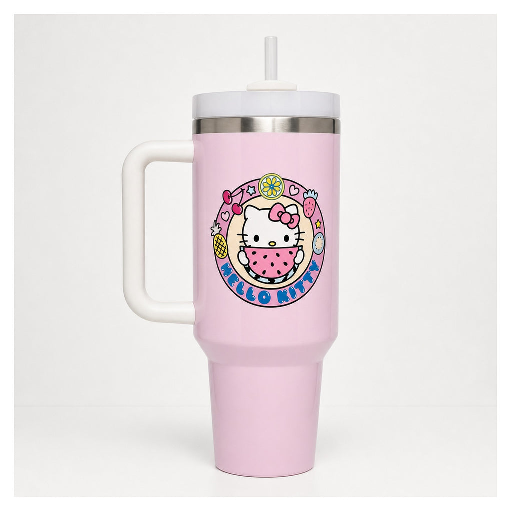 Vaso térmico kitty kawaii 1.183 l rosa con logo