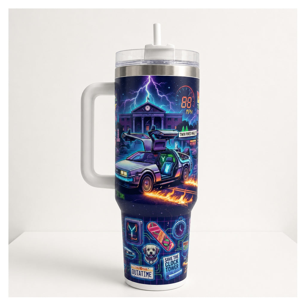 vaso térmico 40oz volver al futuro delorean acero doble pared