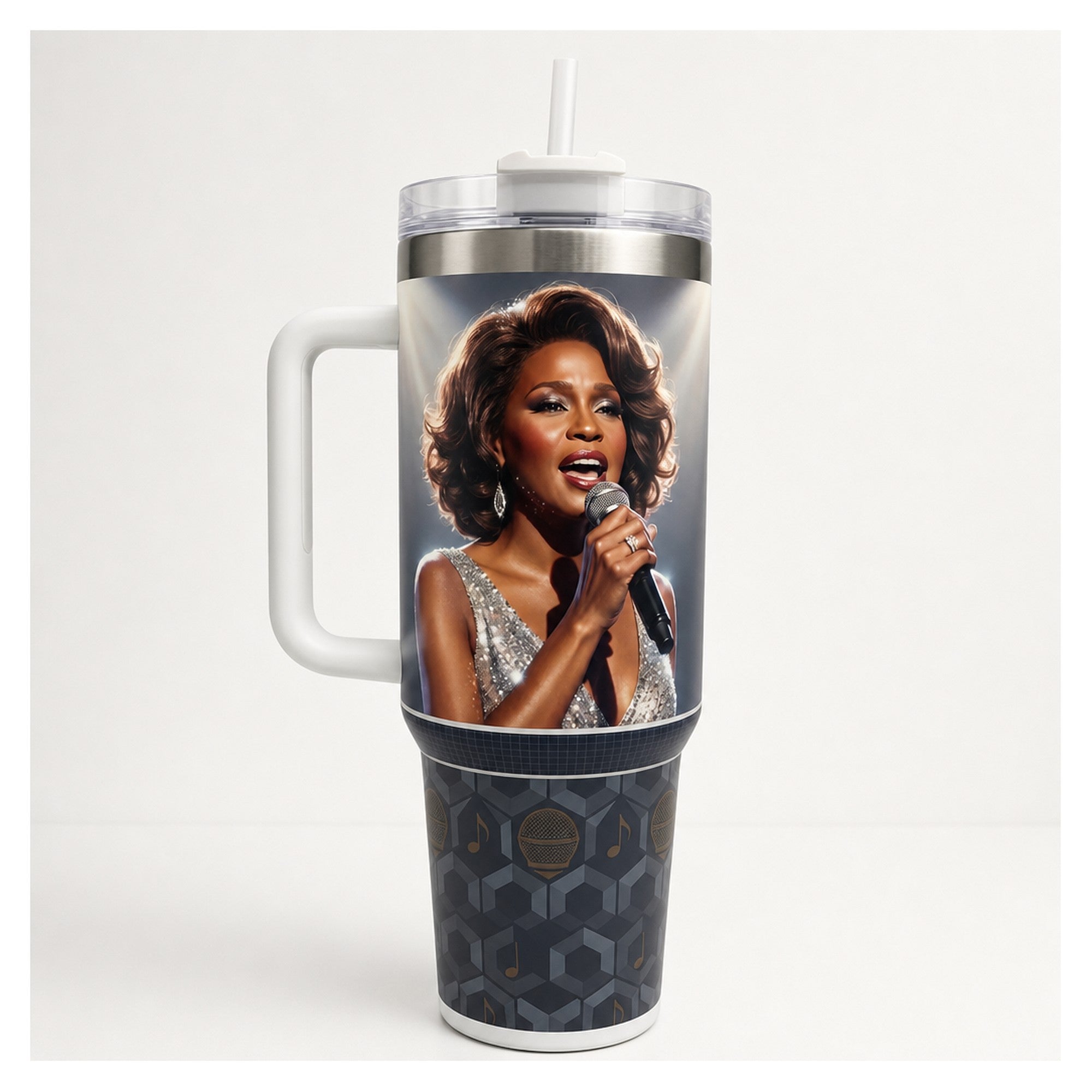 Vaso térmico tumbler whitney houston 40oz leyenda