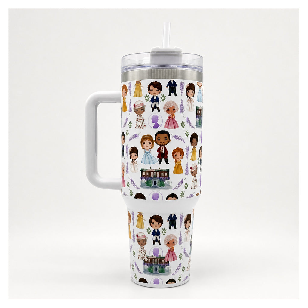 Vaso térmico 40 oz con diseño Bridgerton personajes
