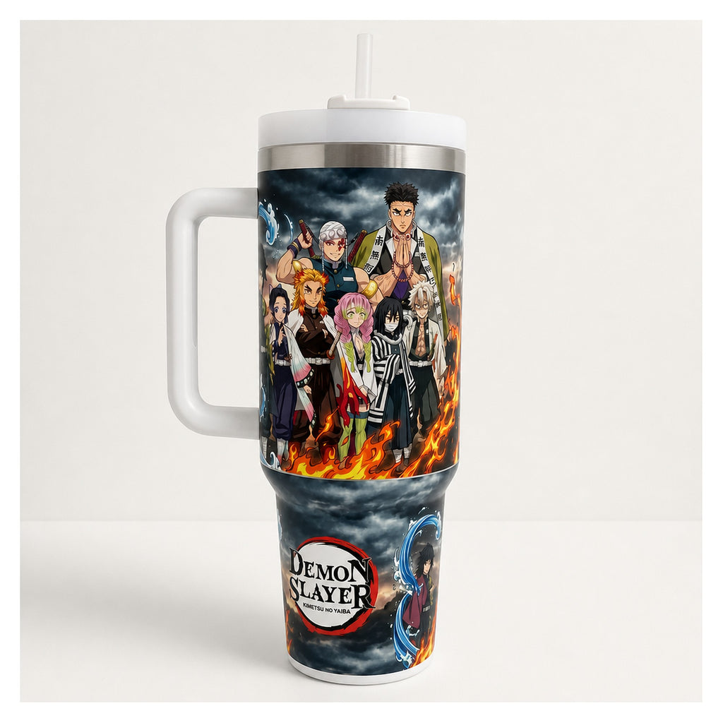 Vaso térmico tumbler 40 oz demon slayer pilares acero inox