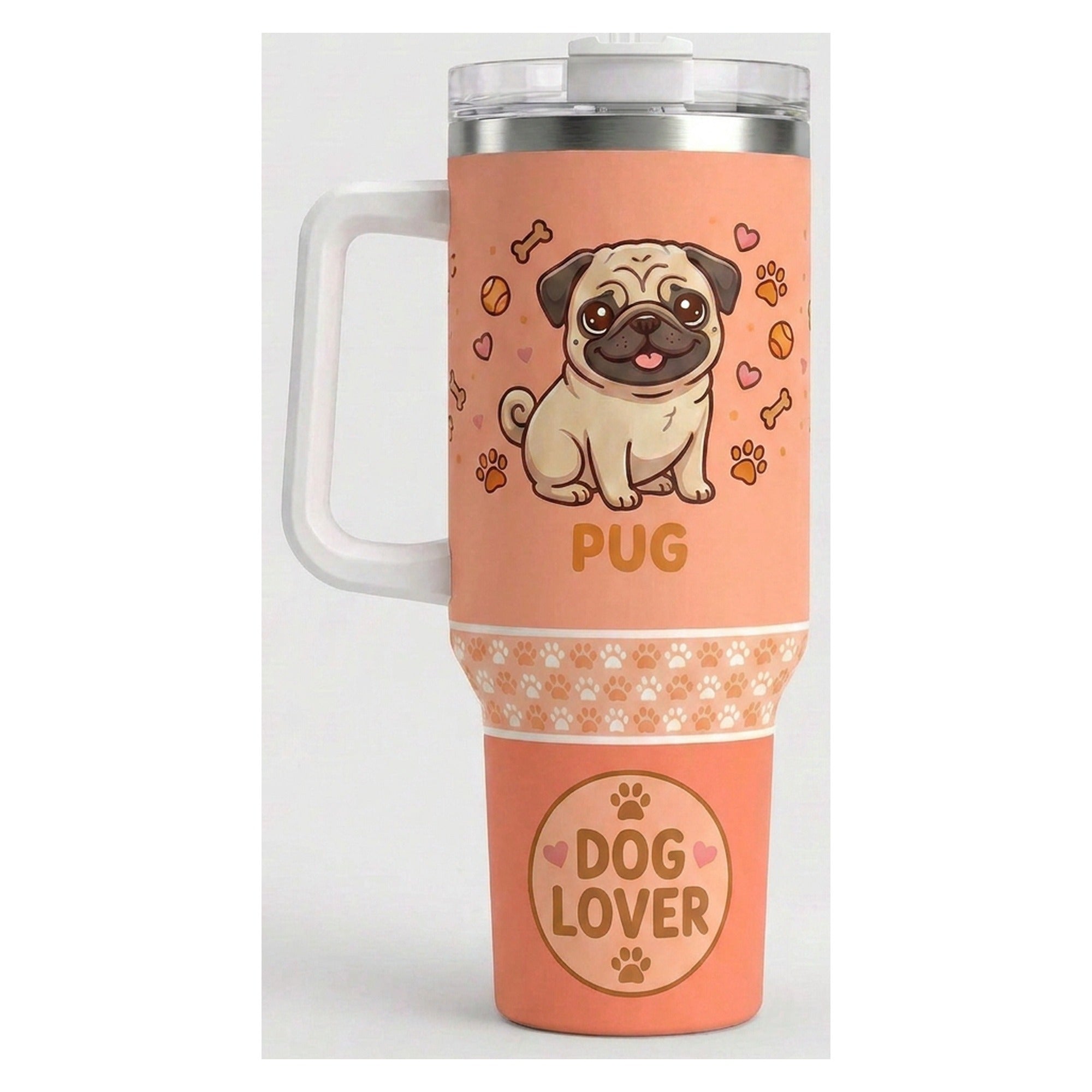 Vaso térmico tumbler 40 oz Pug Dog Lover
