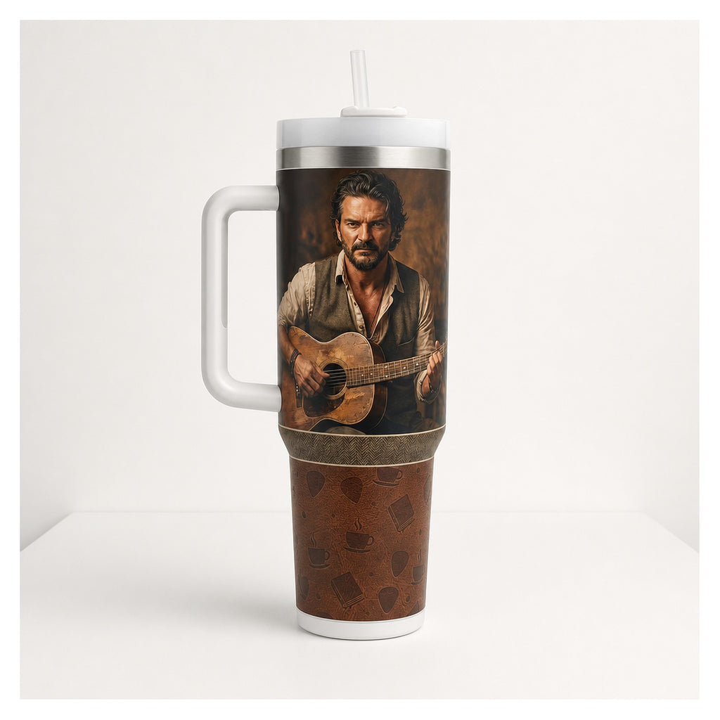 vaso termico tumbler ricardo arjona 40oz acero inoxidable