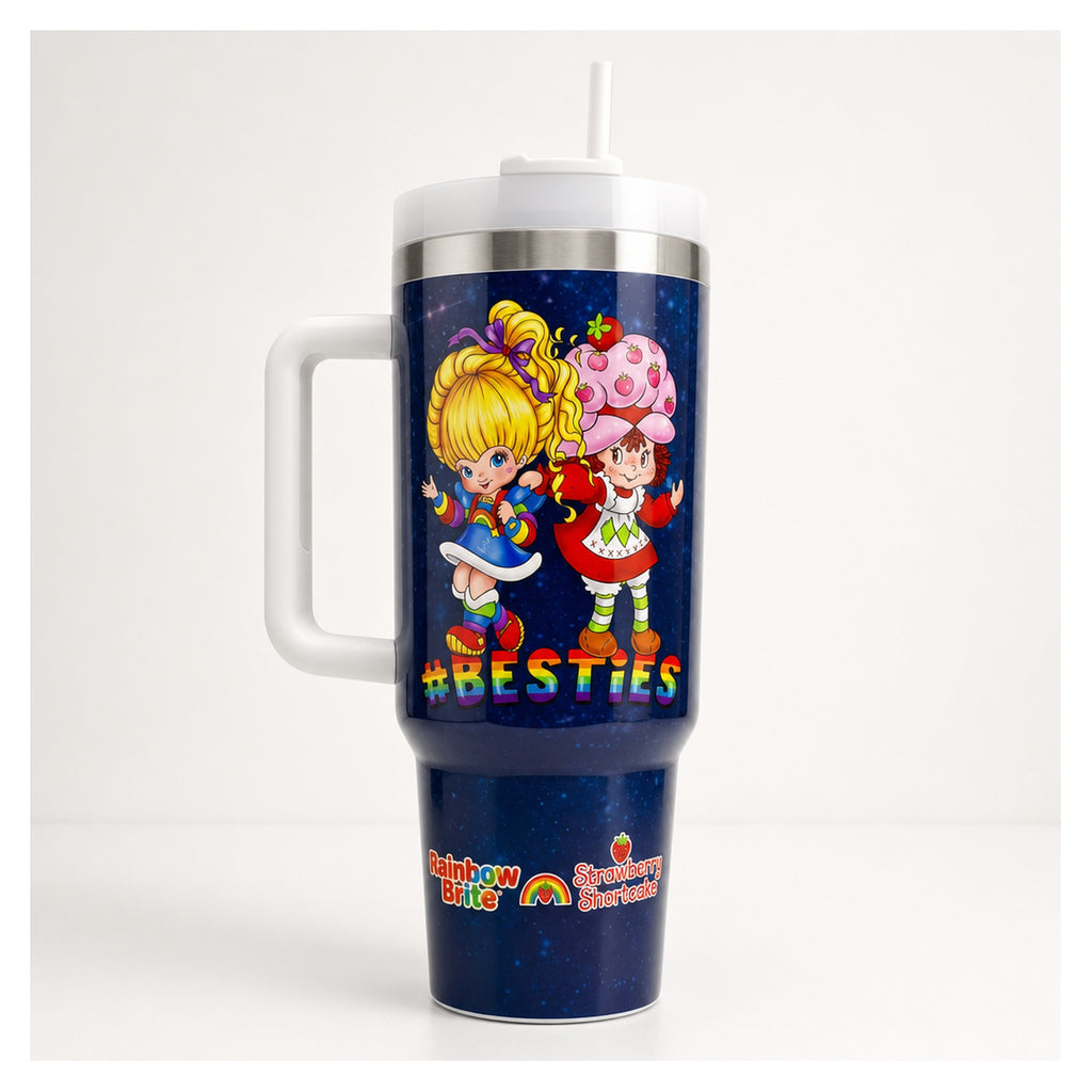 vaso termico 40 oz rainbow brite y strawberry besties