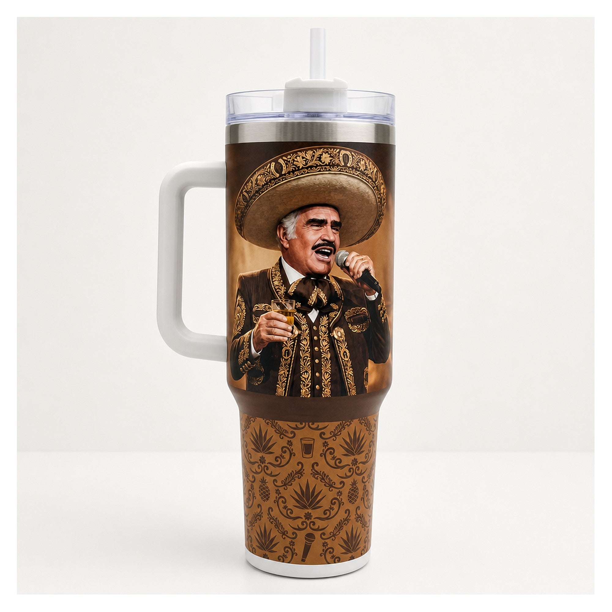 Vaso térmico tumbler vicente fernandez 40oz rey