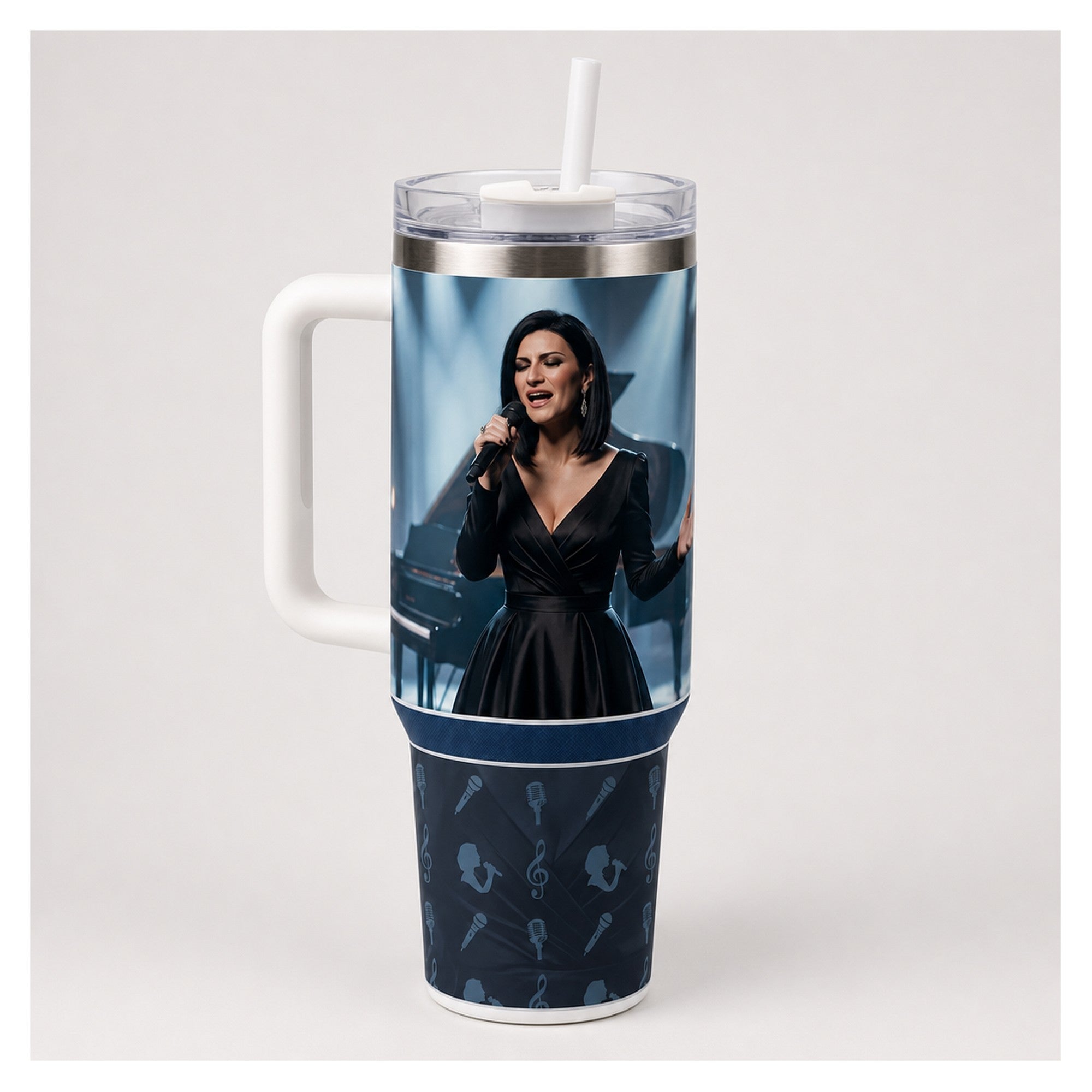 vaso térmico tumbler laura pausini 40oz elegante y práctico