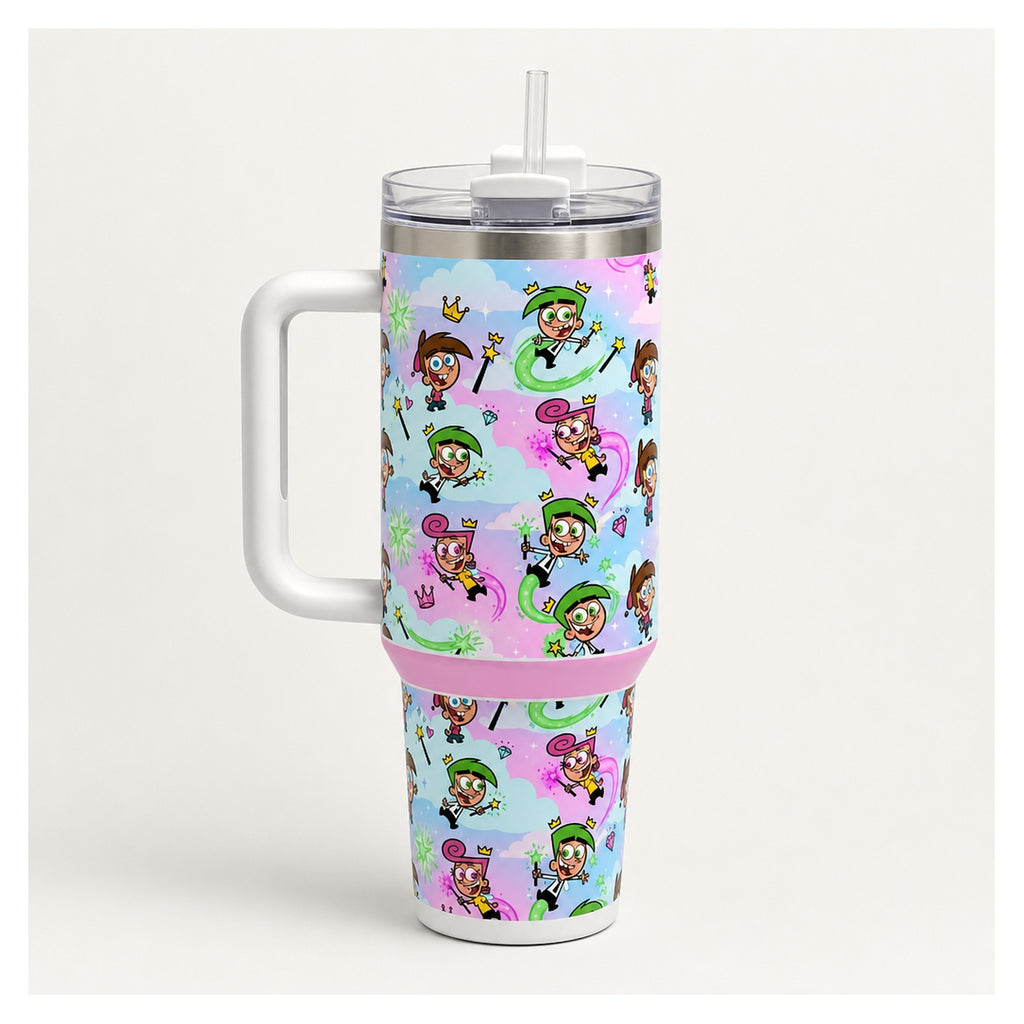 Vaso térmico los padrinos mágicos 40oz diseño pastel