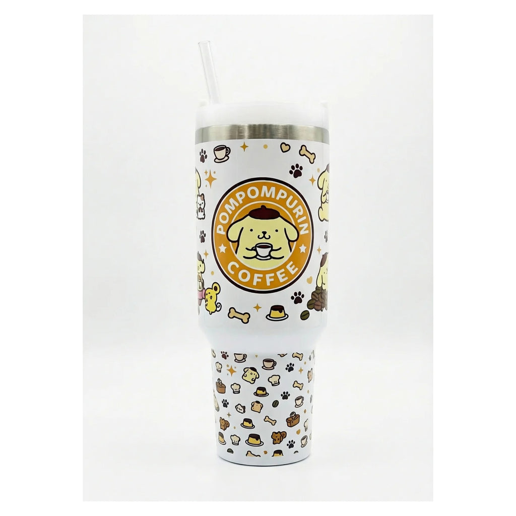 Vaso Tumbler Térmico 40oz – Diseño Pompompurin Coffee Sanrio