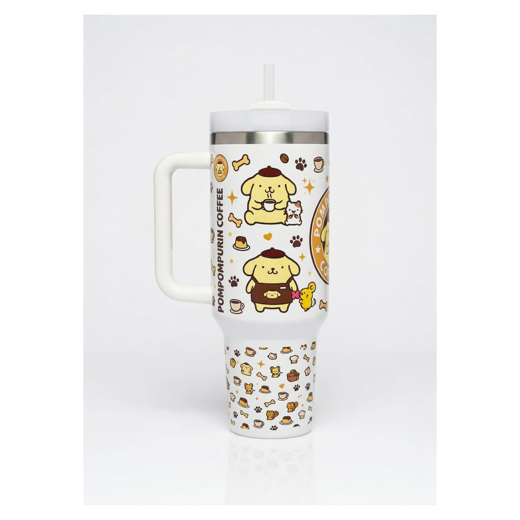 Vaso Tumbler Térmico 40oz – Diseño Pompompurin Coffee Sanrio