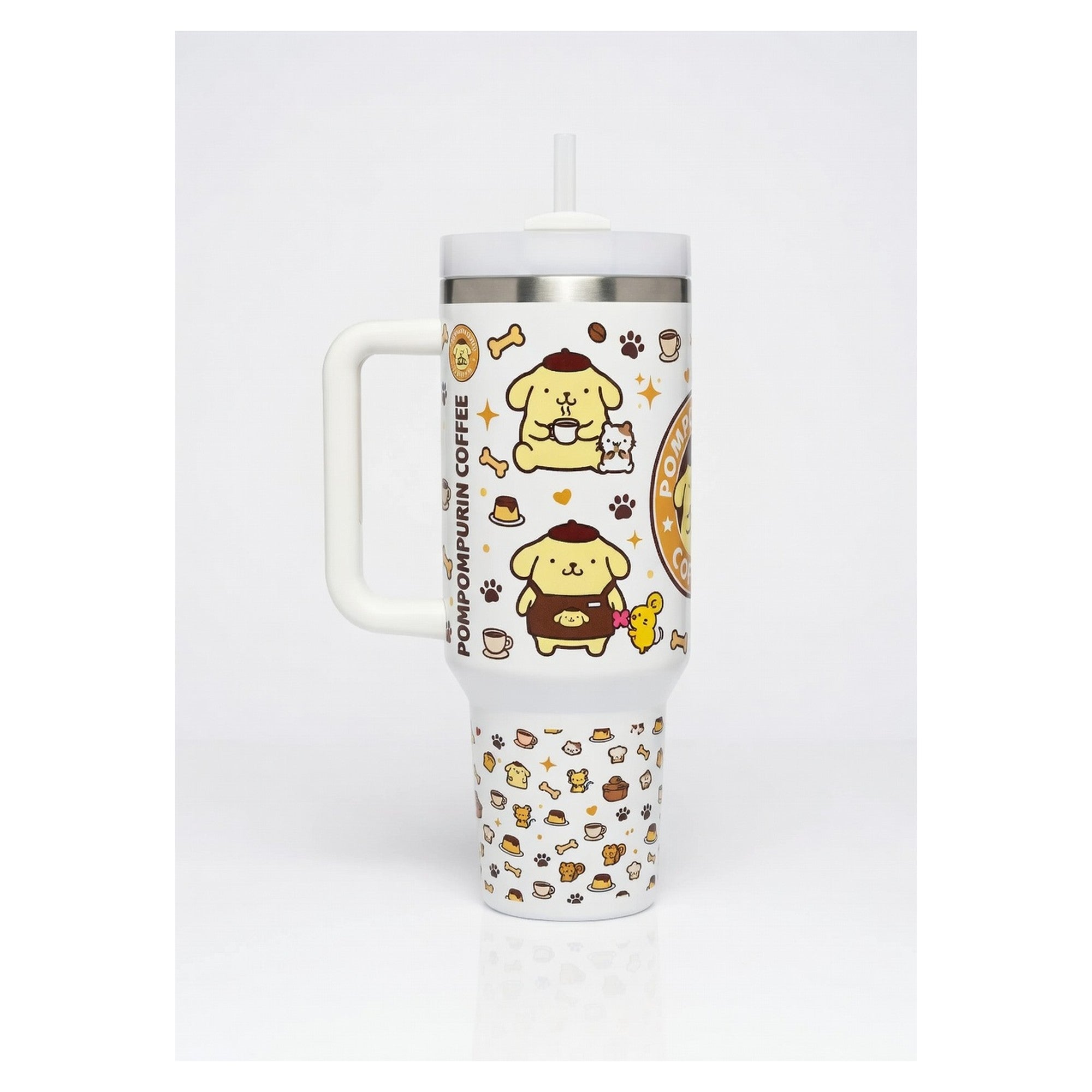Vaso Tumbler Térmico 40oz – Diseño Pompompurin Coffee Sanrio