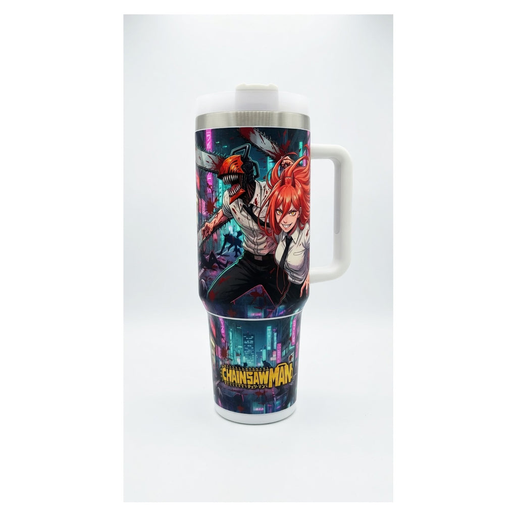 vaso térmico tumbler chainsaw man denji 40 oz acero inoxidable