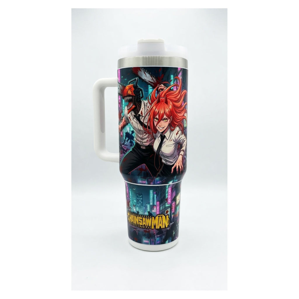 vaso térmico tumbler chainsaw man denji 40 oz acero inoxidable