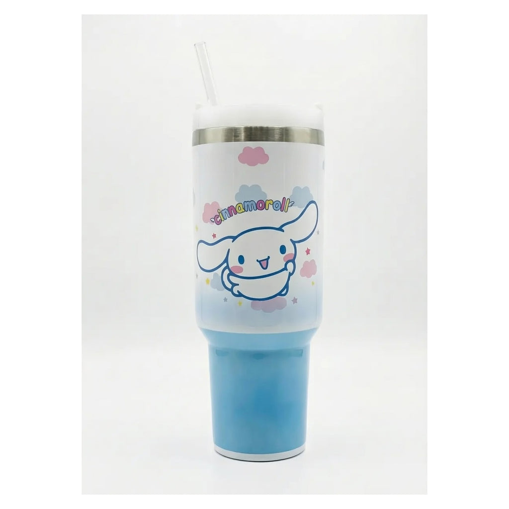 Vaso térmico 40 oz cinnamoroll celeste con tapa y bombilla